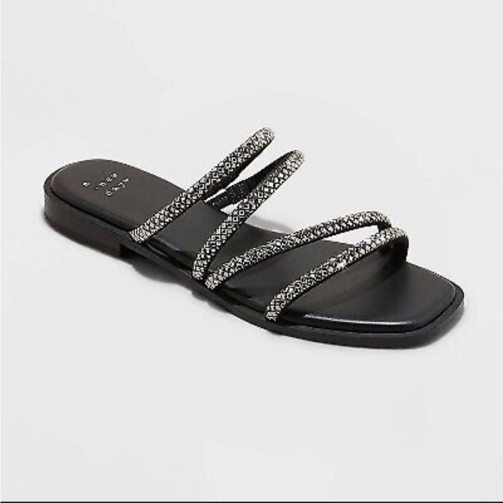 Women’s target a new day black Estelle slide rhinestone dress slip on sandal